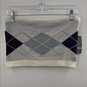 3For$20 Nikka K Argyle Knit Tube Top in Gray and Black size: XL